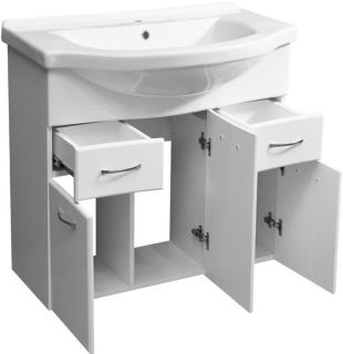 Тумба под раковину Stella Polar Волна 75-8 белый SP-00000125